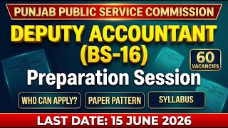 Deputy Accountant BS-16  New Jobs Announced | 60 Vacancies | Syllabus Paper Pattern | Solved Papers