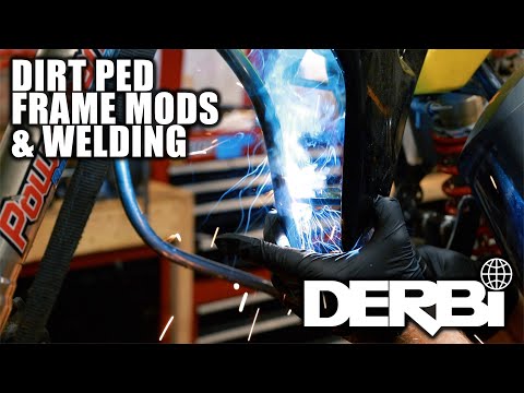 ULTIMATE DIRT PED Finishing the Derbi Engine swap RM85 frame modifications