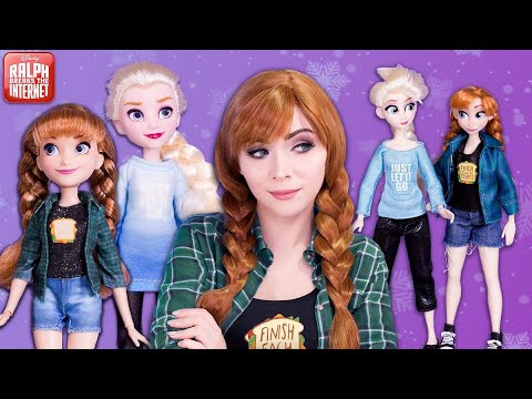 Пижамные АННА и ЭЛЬЗА - Disney Store vs Hasbro - Ральф Против Интернета ★ Обзор на кукол Frozen