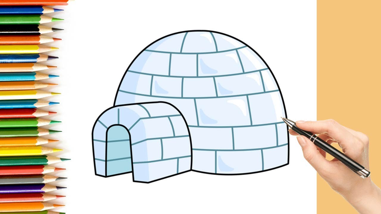 How to draw an igloo house