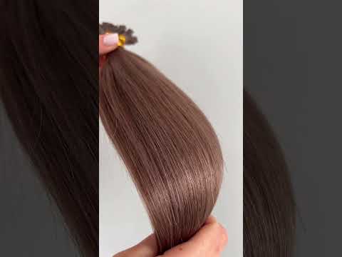 Волосся для гарячого нарощування на капсулах, 55 см, пряме, 100 пасм, лісовий горіх (08) video