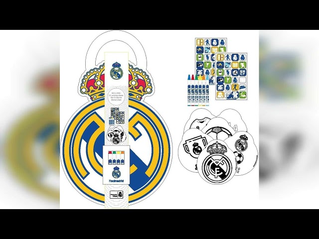 Vídeo relacionado con Álbum de actividades coloreable del Real Madrid licencia oficial con juegos, dibujos y pasatiempos - Album Real Madrid Libro didáctico para niños madridistas desarrolla creatividad