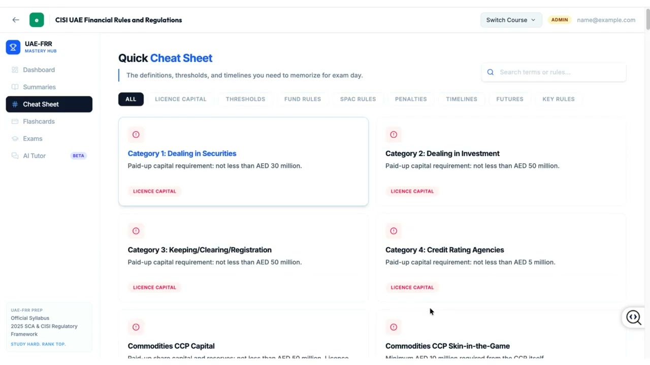 Preview of CISI UAE Financial Rules and Regulations