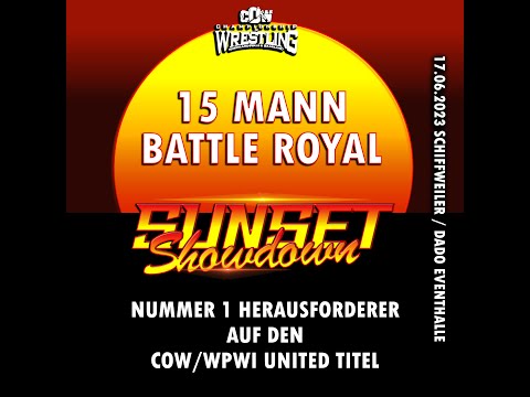 15 Men Battle Royal #1-Contender (cOw/WPWI United Title) - cOw Sunset Showdown 2023