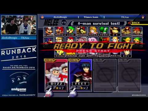 Runback 2016 Melee Singles Pro Winners Semis - dizzkidboogie (Ice Climbers) vs TS|Axe (Pikachu)