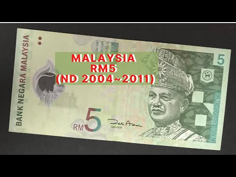 Malaysia RM5 polymer banknotes (ND 2004)