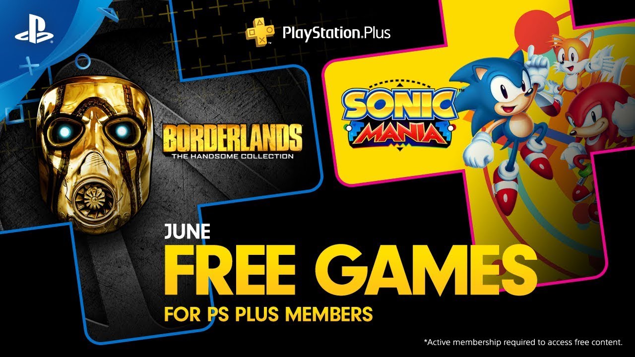 Los Juegos Gratuitos de PS Plus para Junio son: Borderlands: The Handsome Collection y Sonic Mania