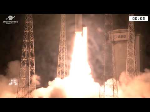 Launch of Arianespace Vega rocket VV10 carrying the Optsat-3000 recon sat & Venus exp. sat.