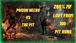 Diablo 2 Resurrected  - 266% MF Necro vs 100 Hell Pit Runs Loot Highlights!!