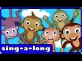 Five Little Monkeys Jumping On The Bed Nursery Rhymes With Lyrics By HooplaKidz Sing A Long