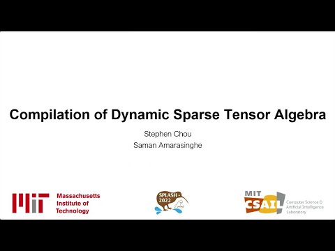 [OOPSLA] Compilation of Dynamic Sparse Tensor Algebra