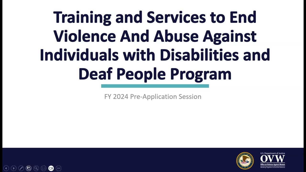 OVW Fiscal Year 2024 Disabilities Program Pre-Application Information Session