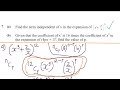 BINOMIAL THEOREM 2024 Additional Mathematics Internal G12 ECZ Exam Q7 P1