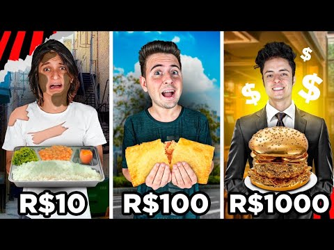 SOBREVIVENDO 24 HORAS COM R$10, R$100 OU R$1000!