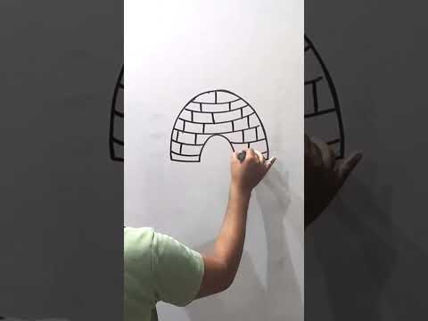 how to draw a igloo 🏠 house ,igloo house drawing #drawingskill #drawing #art #drawingguide