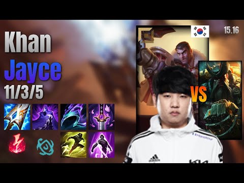 Khan Top Jayce vs Gangplank lol KR solo rank Full Game 15.16 | 칸 제이스 vs 갱플랭크