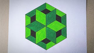 Hexagonal Geometry | Simple Geometric Design in Hexagon | How to Draw Geometrical Pattern in Hexagon