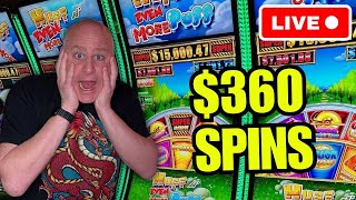 FREAK OUT $360 SPINS!!! HIGH LIMIT HUFF N EVEN MORE PUFF MAX BET SLOTS! Video Video
