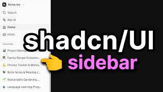 Newest Shadcn UI Component is HERE! - Sidebar