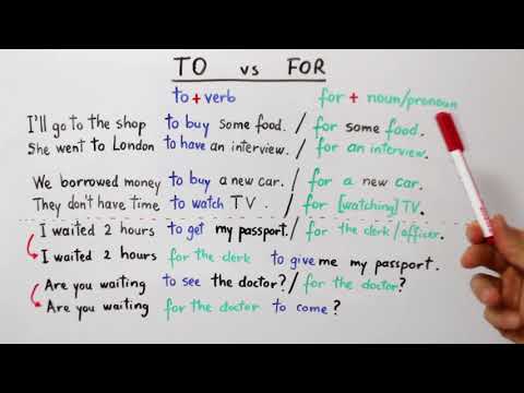 Lectii Gramatica Engleza - TO vs FOR - English Grammar Lessons