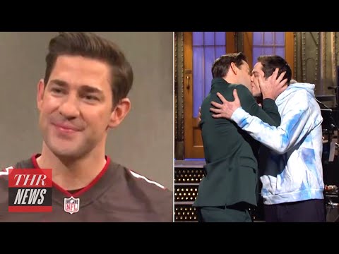 SNL Recap: John Krasinski Kisses Pete Davidson, Impersonates Tom Brady & More | THR News