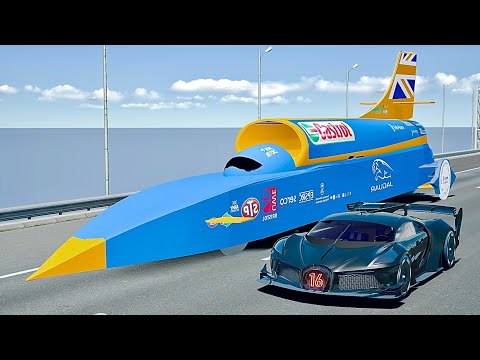 Bugatti Black Devil Concept vs SSC Bloodhound MEGA DRAG RAGE 24 KM