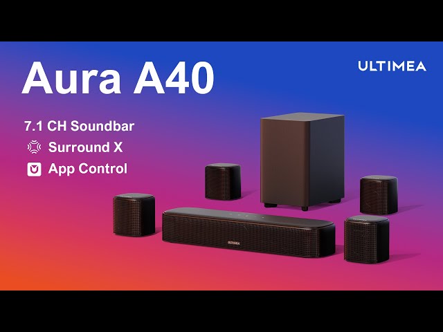 Barra de sonido Ultimea Aura A40 Bluetooth 7.1ch 240W con subwoofer y app video