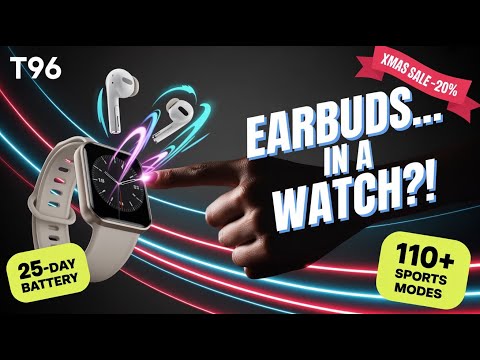 Smartwatch + Earbuds T96 — 1.52" HD Touch, 110+ Sports Modes, 25-Day Standby (Best Budget 2-in-1)