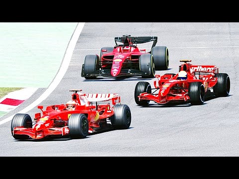 Ferrari F1 2022 vs Ferrari F1 2007-2008 - Monza