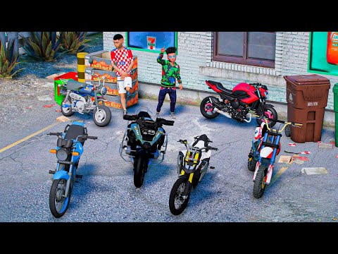 GTA V: MODS | COLECIONANDO MOTOS DE CRIANÇA RICA no GTA 5 O FILME