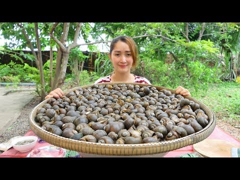 Yummy Steam Chopped Meat Inside Snail - Snail Steaming - Cooking With Sros Video