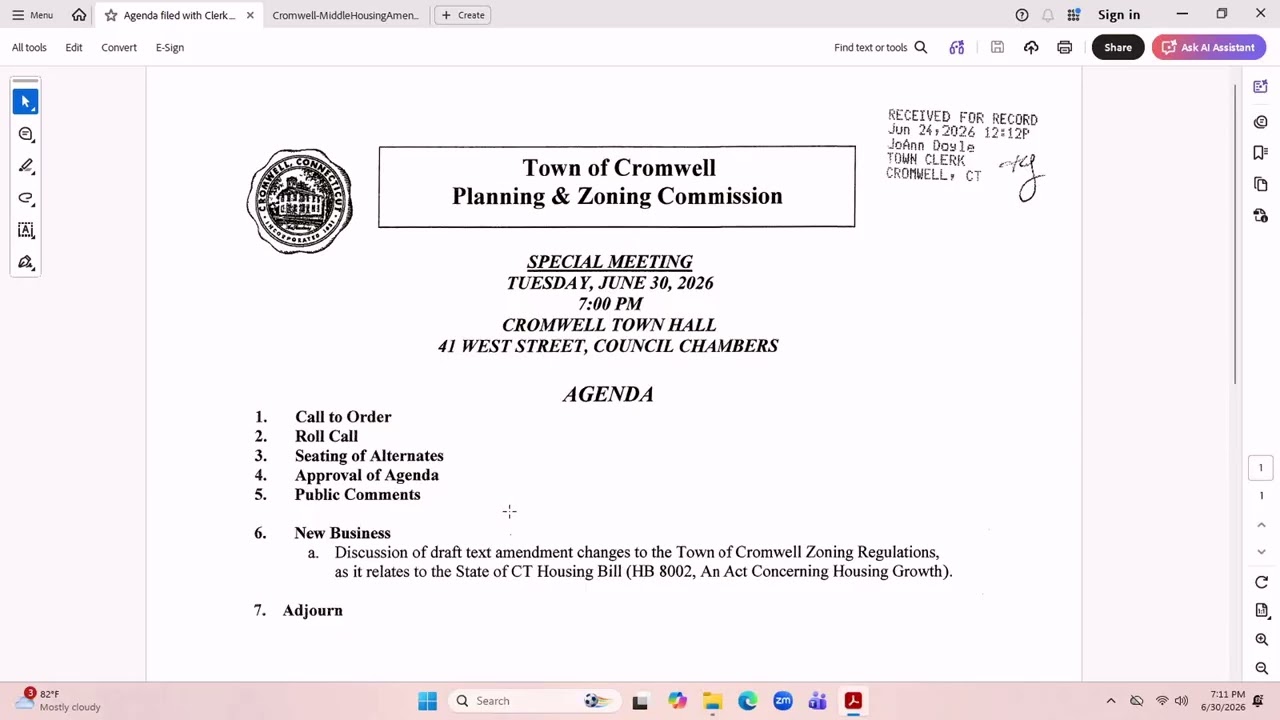 From the Planning and Zoning