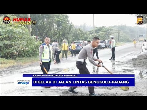 SAT LANTAS POLRES MUKOMUKO AKSI BERSIH BERSIH JALAN