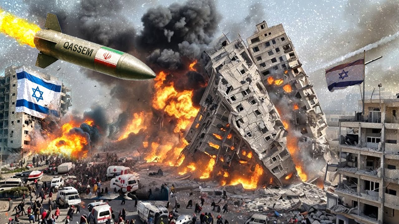 Mirip Gaza, Setengah Wilayah Israeh Hancur! Rudal Haj Qassem Menghancurkan Gedung Tinggi Tel Aviv