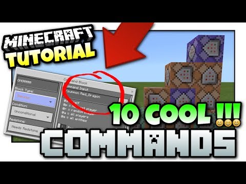 Minecraft - 10 COOL COMMANDS [ Easy Tutorial ] PS4 / MCPE / Bedrock / Xbox /Java / Windows 10