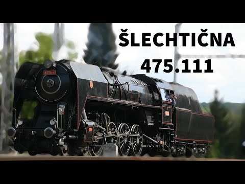 Parní lokomotiva Šlechtična 475.111 na akci Párou Prahou do Roztok