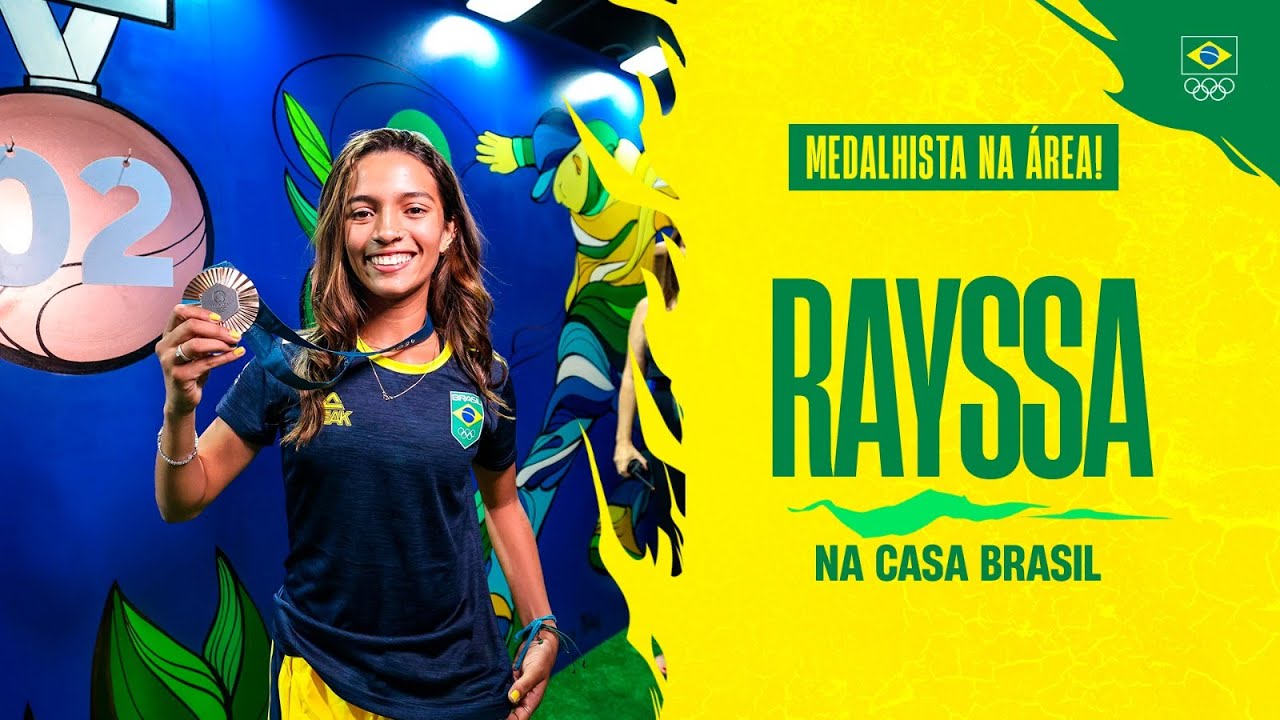 PARIS 2024 | Rayssa Leal visita a Casa Brasil após conquista do bronze