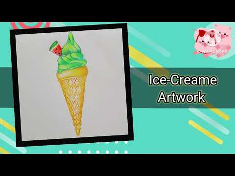 HOW TO DWAW ICE-CREAM WITH PENCILCOLOR || STEP BY STEP BY ARTIST