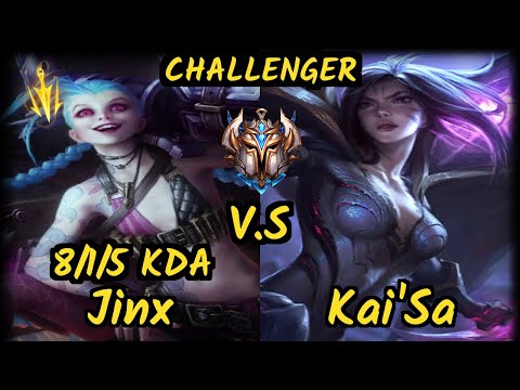 Luger (JINX) vs KAI'SA - 8/1/5 KDA BOTTOM ADC CHALLENGER GAMEPLAY - EUW