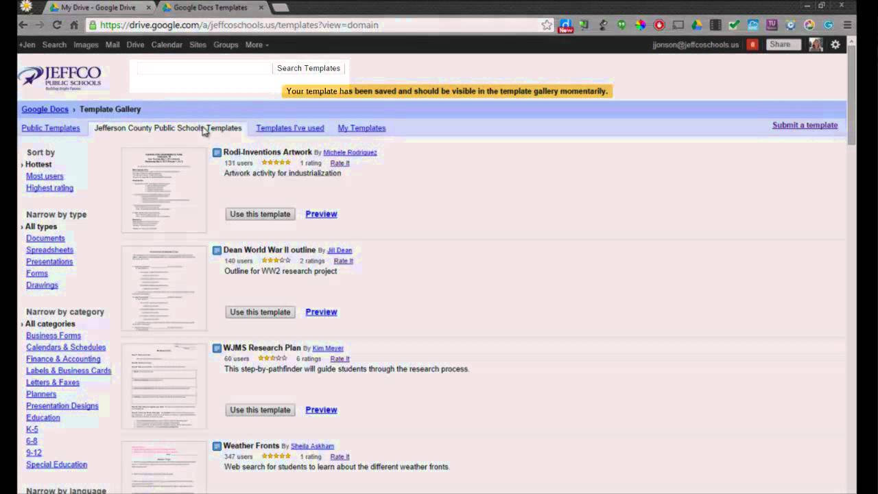 Google Docs Template Gallery