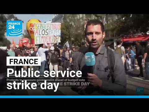 French public service strike day puts pressure on govt ahead of budget vote