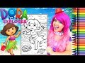 Coloring Dora The Explorer Tropical Beach GIANT Coloring Page Crayola Crayons KiMMi THE CLOWN