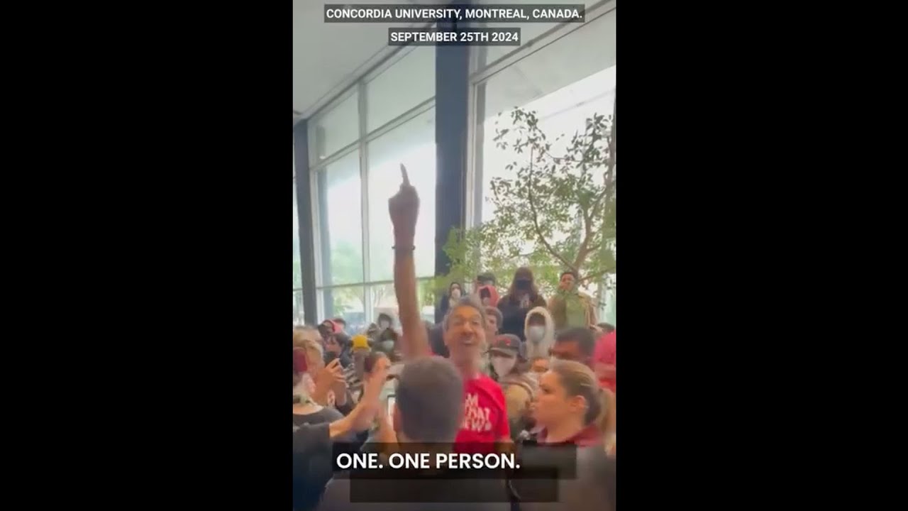 Coming down the stairs at Concordia U