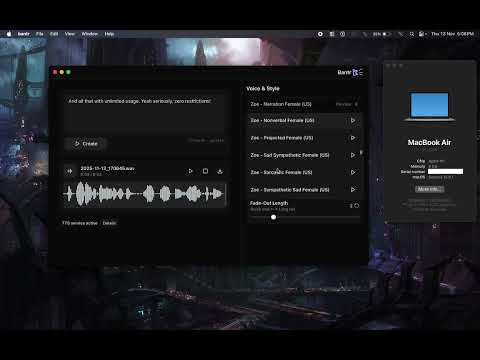 Bantr: Unlimited TTS for Mac video preview