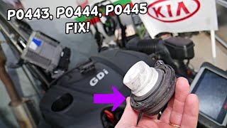 CODE P0443 P0444 P0445 EVAP ENGINE LIGHT KIA SPORTAGE, KIA SORENTO