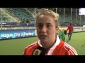 Hockeyster Frederique Derkx na winst tegen Nieuw-Zeeland