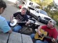 Picking and grinning