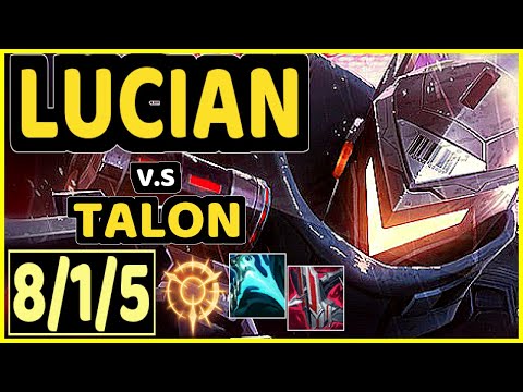 LUCIAN vs TALON - 8/1/5 KDA MID GAMEPLAY - KR Ranked GRANDMASTER