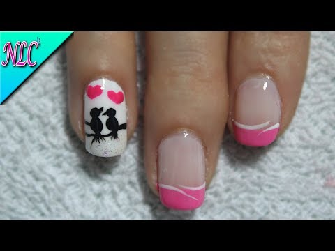 DECORACIÓN DE UÑAS PAJARITOS ENAMORADOS♥ – FRANCÉS EN UÑAS – FRENCH NAIL ART – NLC
