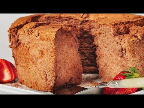 Chocolate Angel Food Cake Recipe Demonstration - Joyofbaking.com